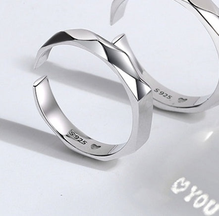 S925 Silver Promise Ring Couple Ring（Ship in 15 days）