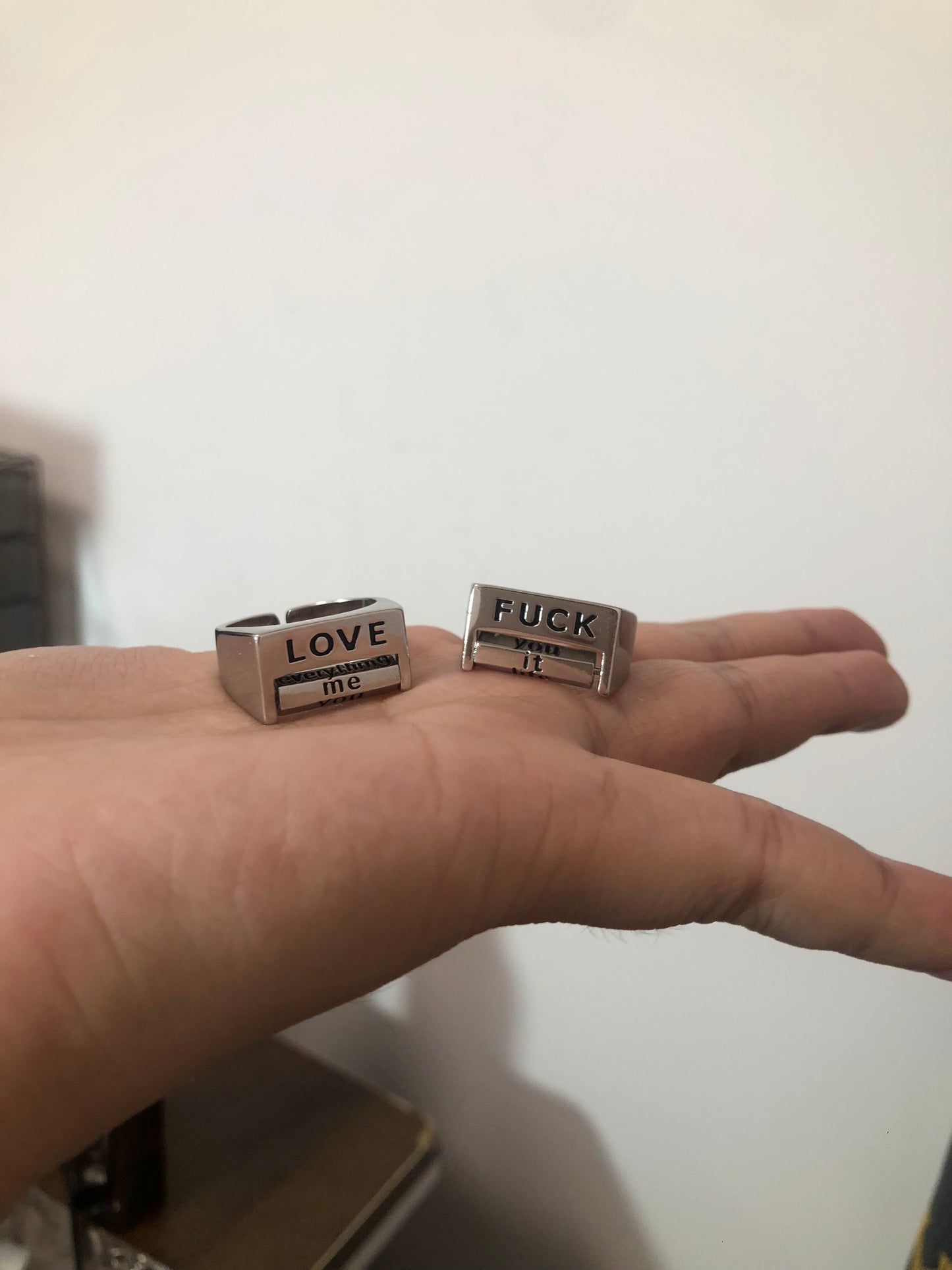 FUCK / LOVE Everything Couple Adjustable Ring