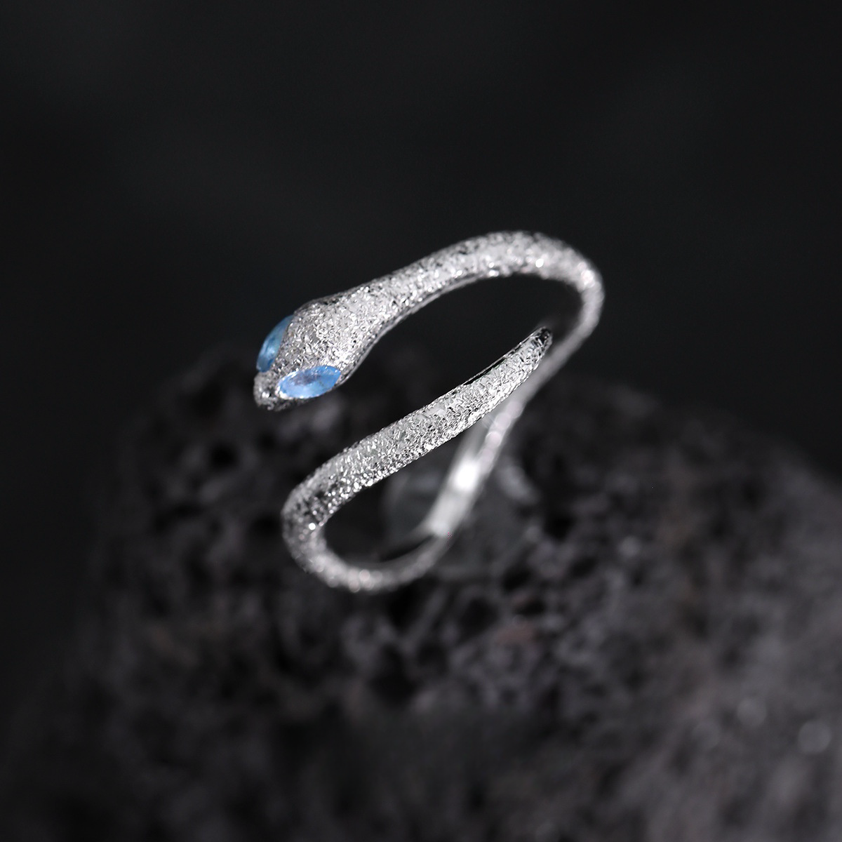 S925 Silver Designer Snake Open Ring