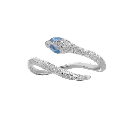 S925 Silver Designer Snake Open Ring