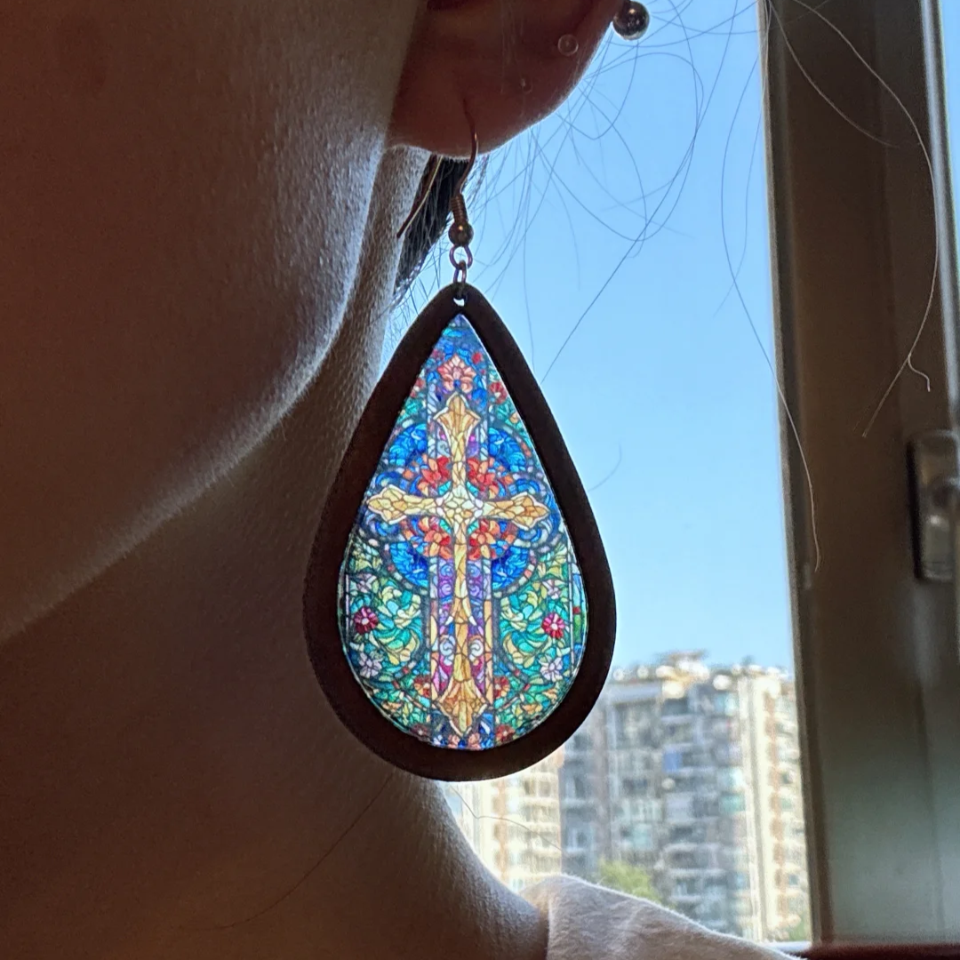 Vintage Drop Style Window Paper-cut Acrylic Earrings