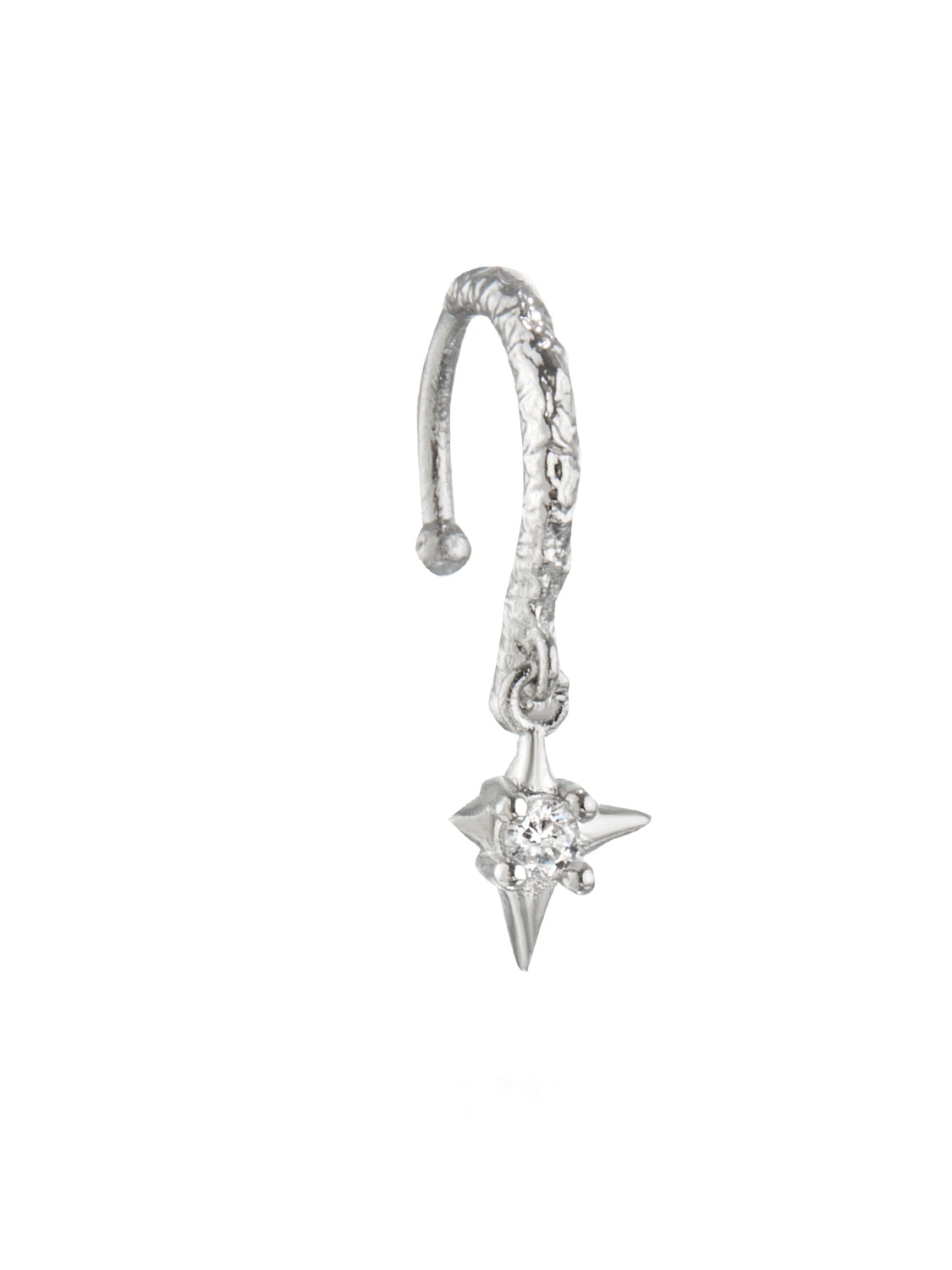 Unisex S925 Silver Star Rhinestone Lip Cuff (no piercing)