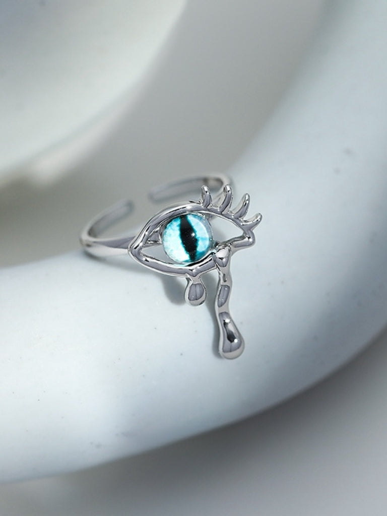 Girl's Cute Big Blue Devil Eyes Ring