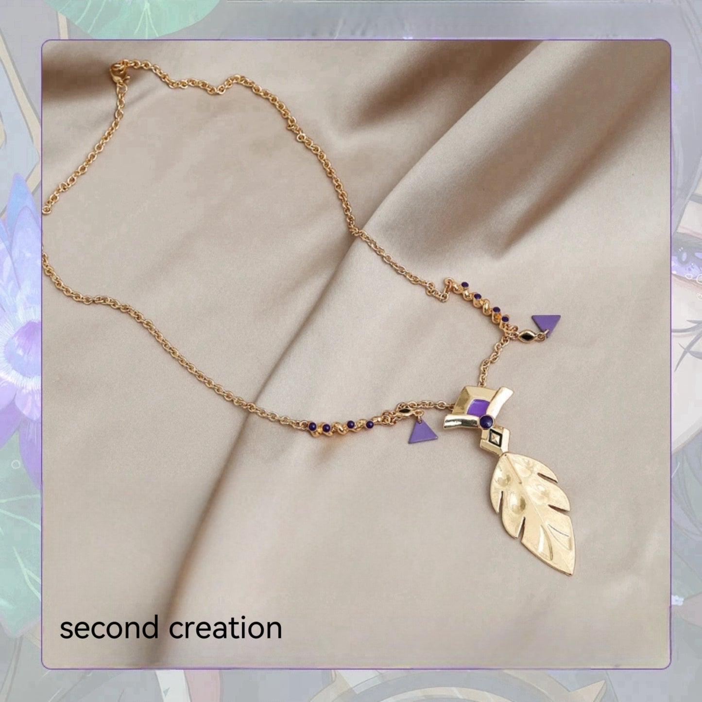 Second Creation Scaramouche Golden Feather Necklace