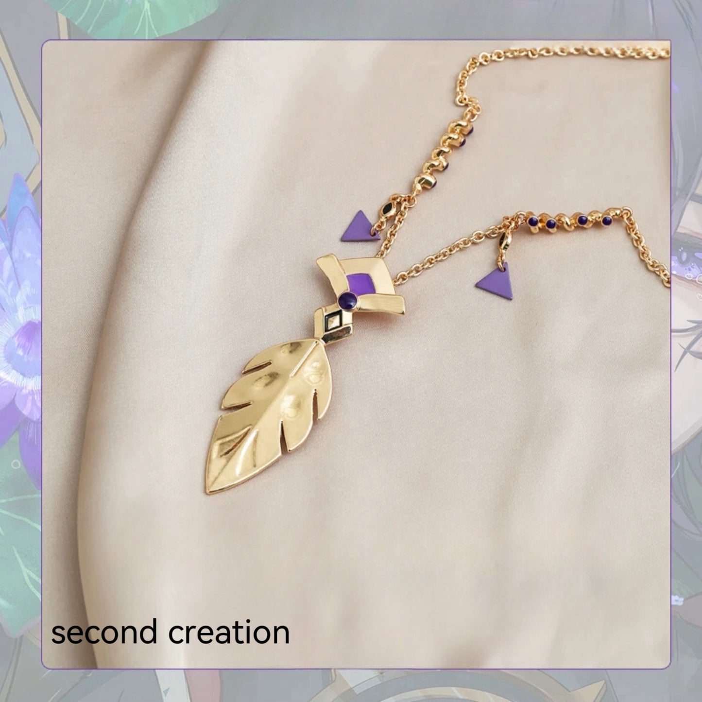 Second Creation Scaramouche Golden Feather Necklace