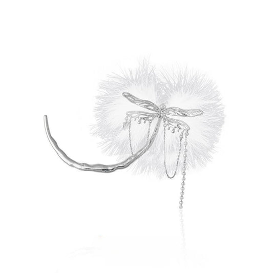 Women Sweet Cute Fluffy Metal Dragonfly Hairpin