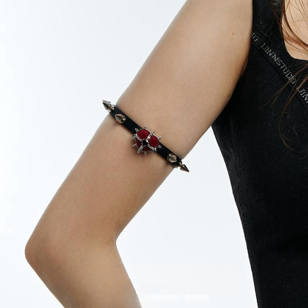 Punk Gothic Style Designer Red Heart Thorn Bracelet / Armlet