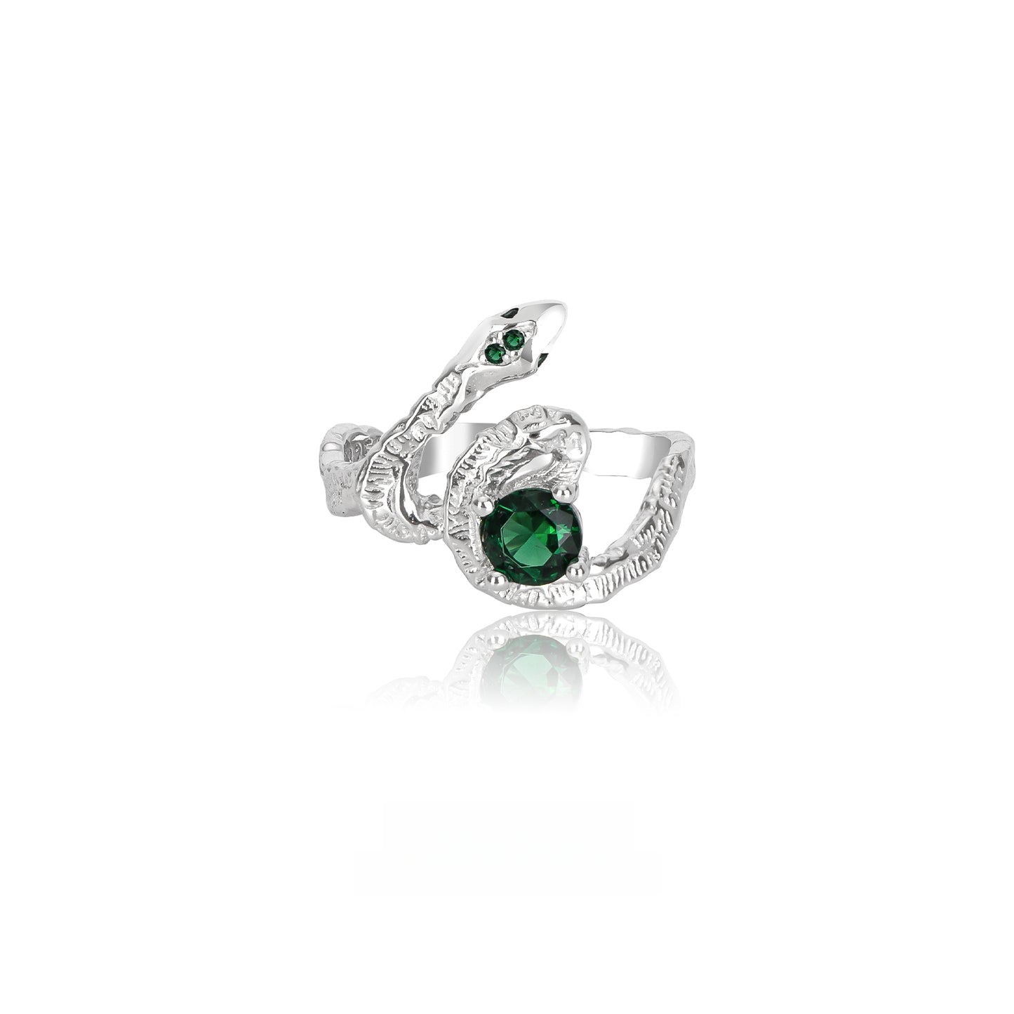 Slytehrin Snake S925 Silver Green Zircon Ring