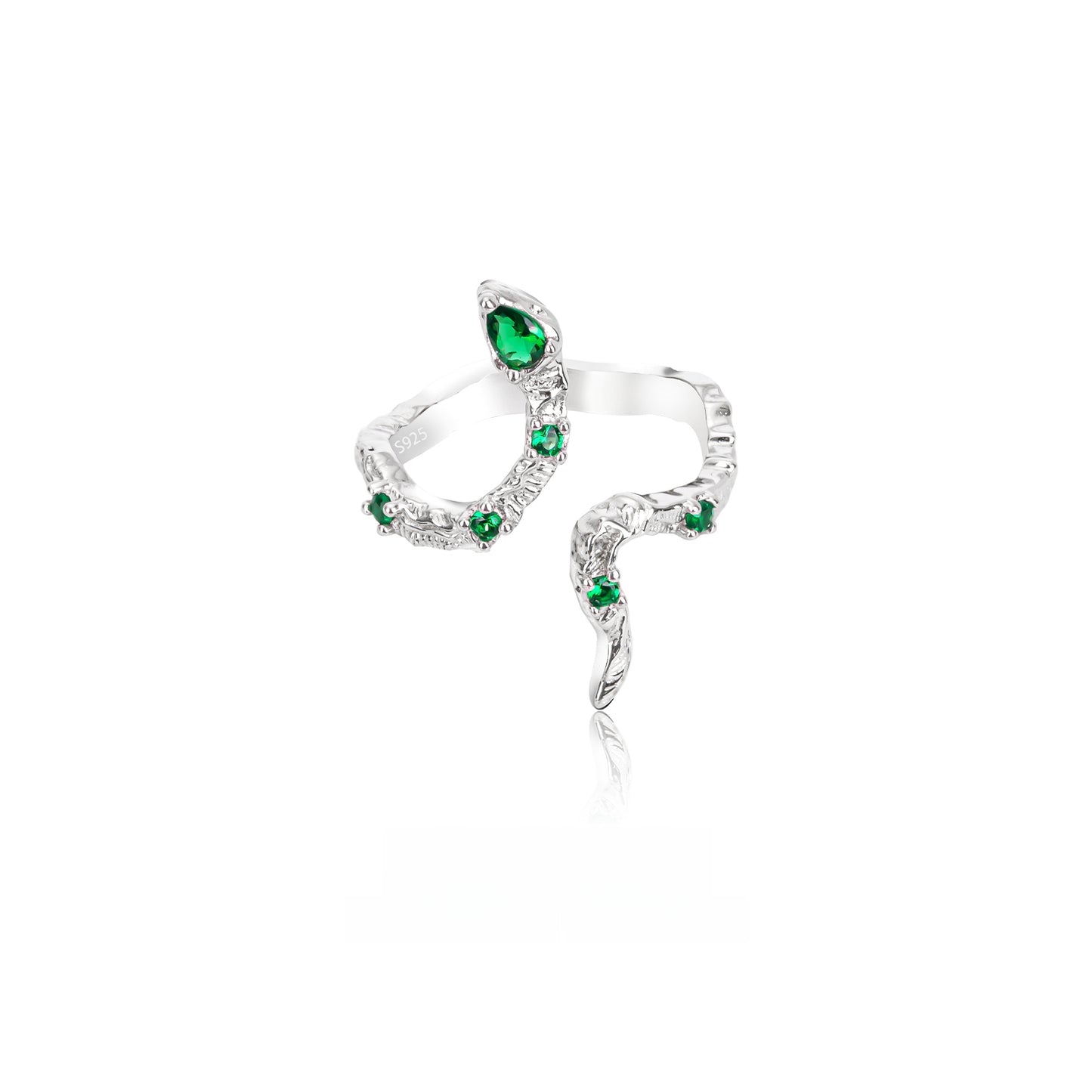 Slytehrin Snake S925 Silver Green Zircon Ring