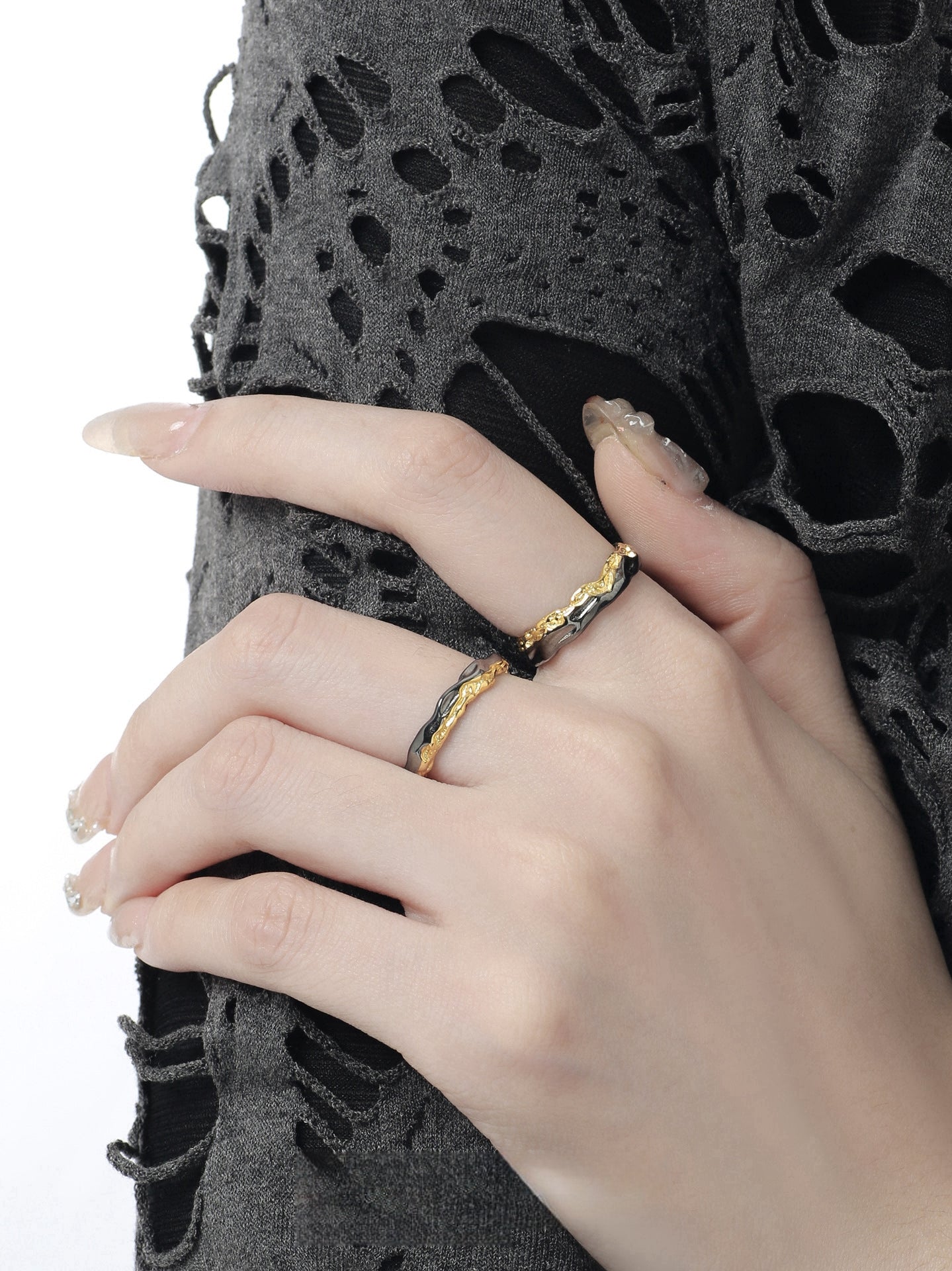 Designer Unisex Irregular Couple Ring