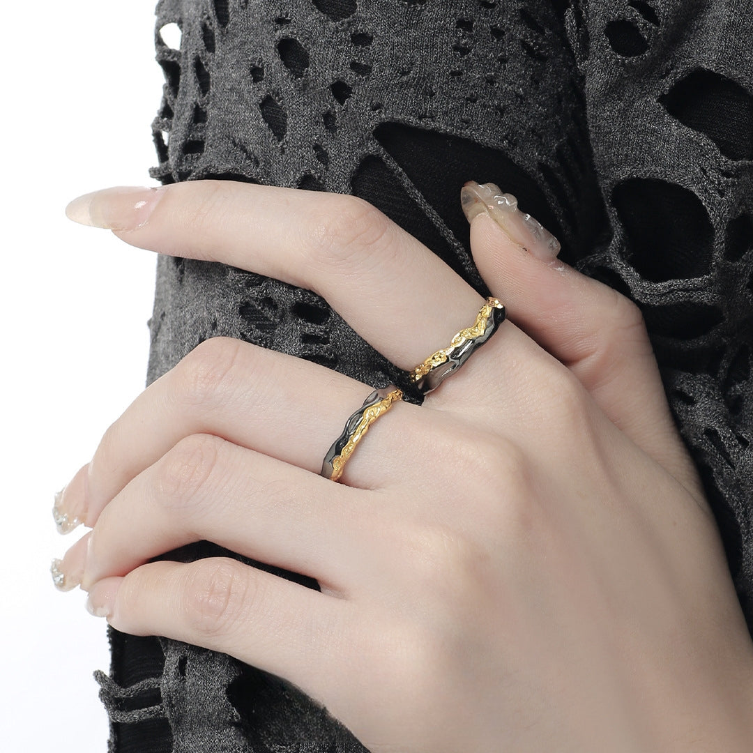 Designer Unisex Irregular Couple Ring