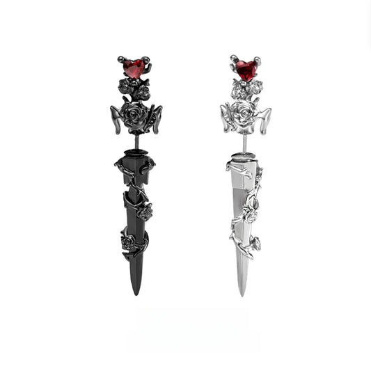 Punk Style Girl Rose Sword Ear Stud