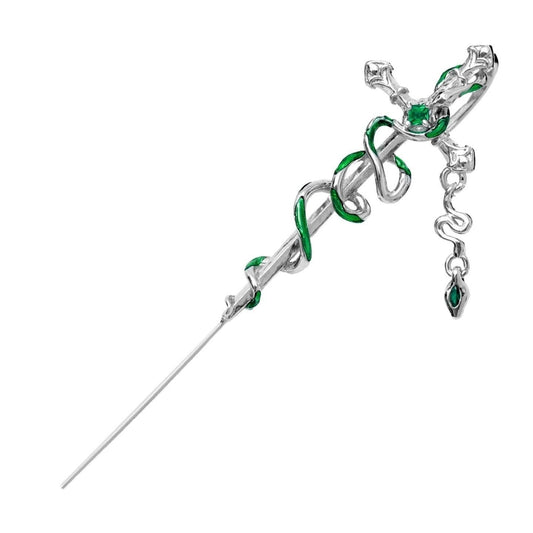 BAIZHU Designer Black Slytherin & Sword Stud Earring