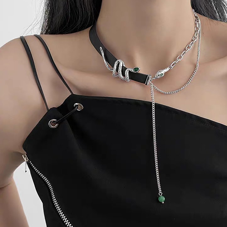 Slytherin Snake Twining Choker Necklace