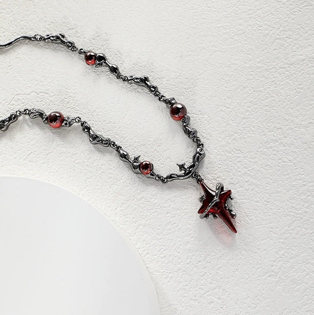 Gothic Style Bloody Star Vintage Necklace