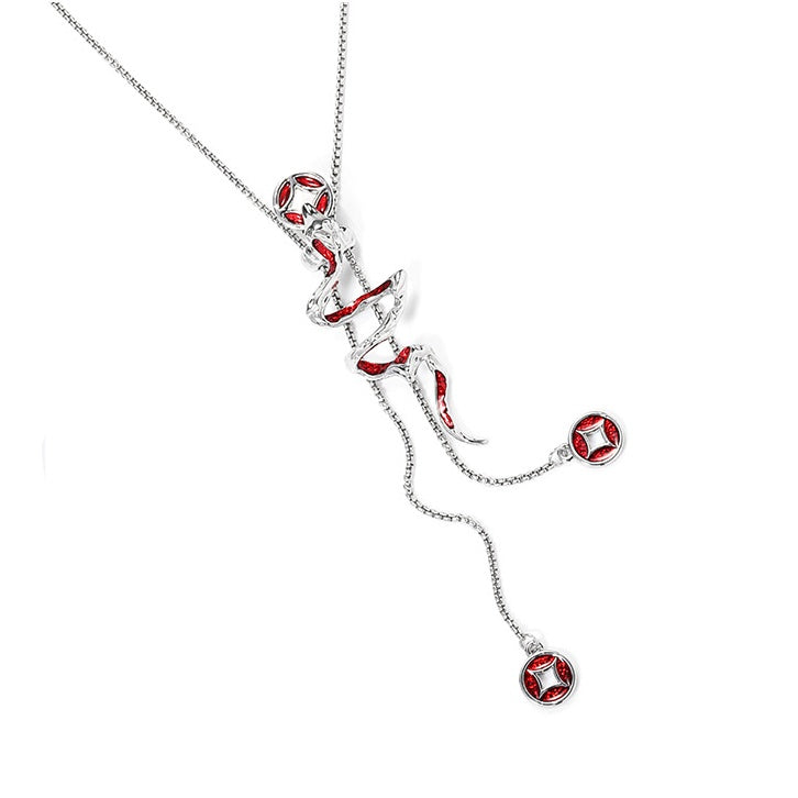 Designer Girl Red Snake Alloy Pull out necklace