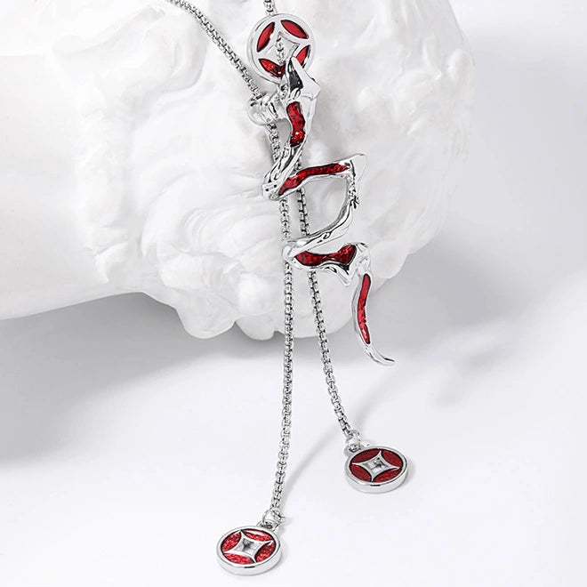 Designer Girl Red Snake Alloy Pull out necklace