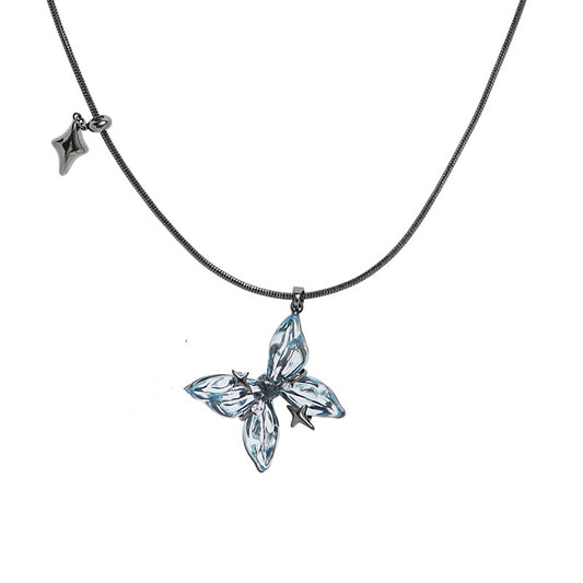 Designer Sweet Girl Blue Butterfly Necklace