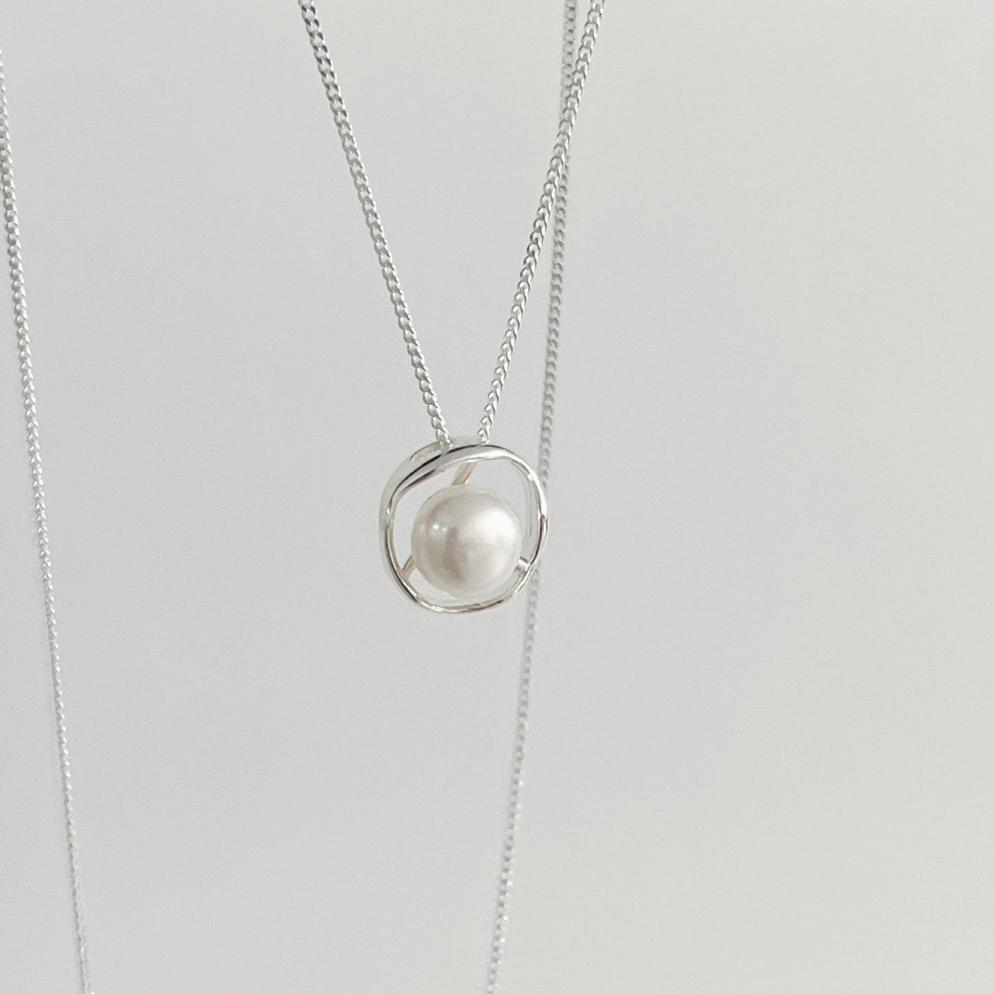 Irregular Freshwater Pearl & S925 Silver Pendant Necklace