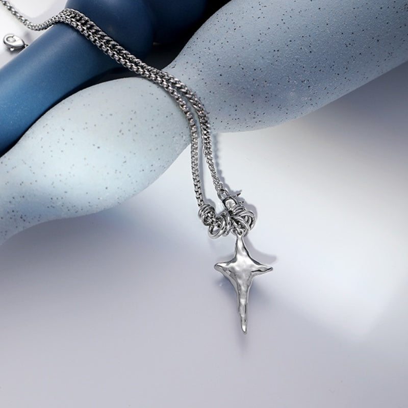 Chic Unisex Moonstone Ninja Star Necklace