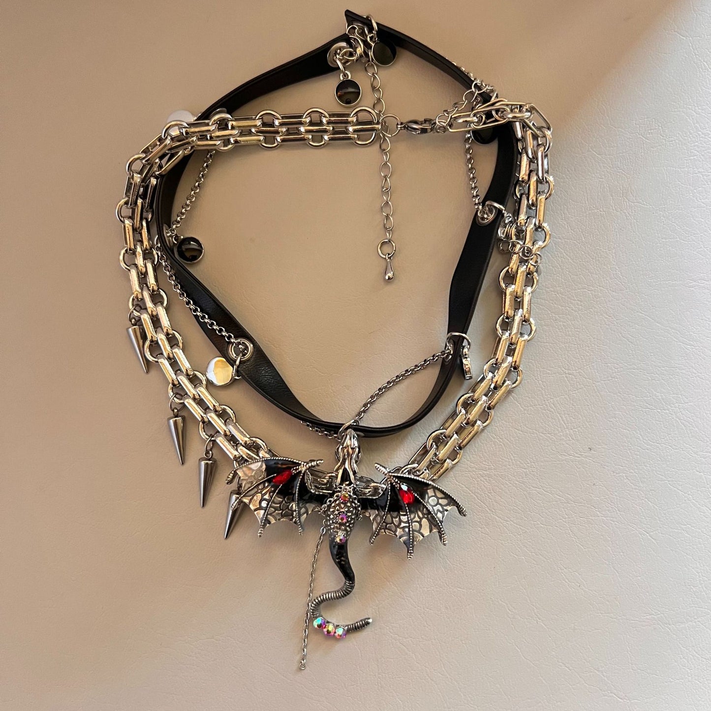 Y2K Chic Punk Dragon Choker Necklace