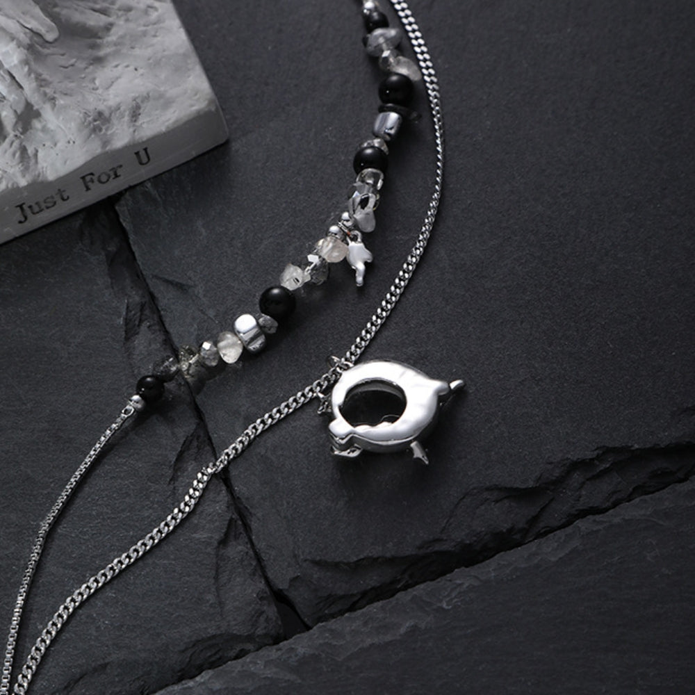 Chinese Style Designer Moon & Cloud Bead Necklace