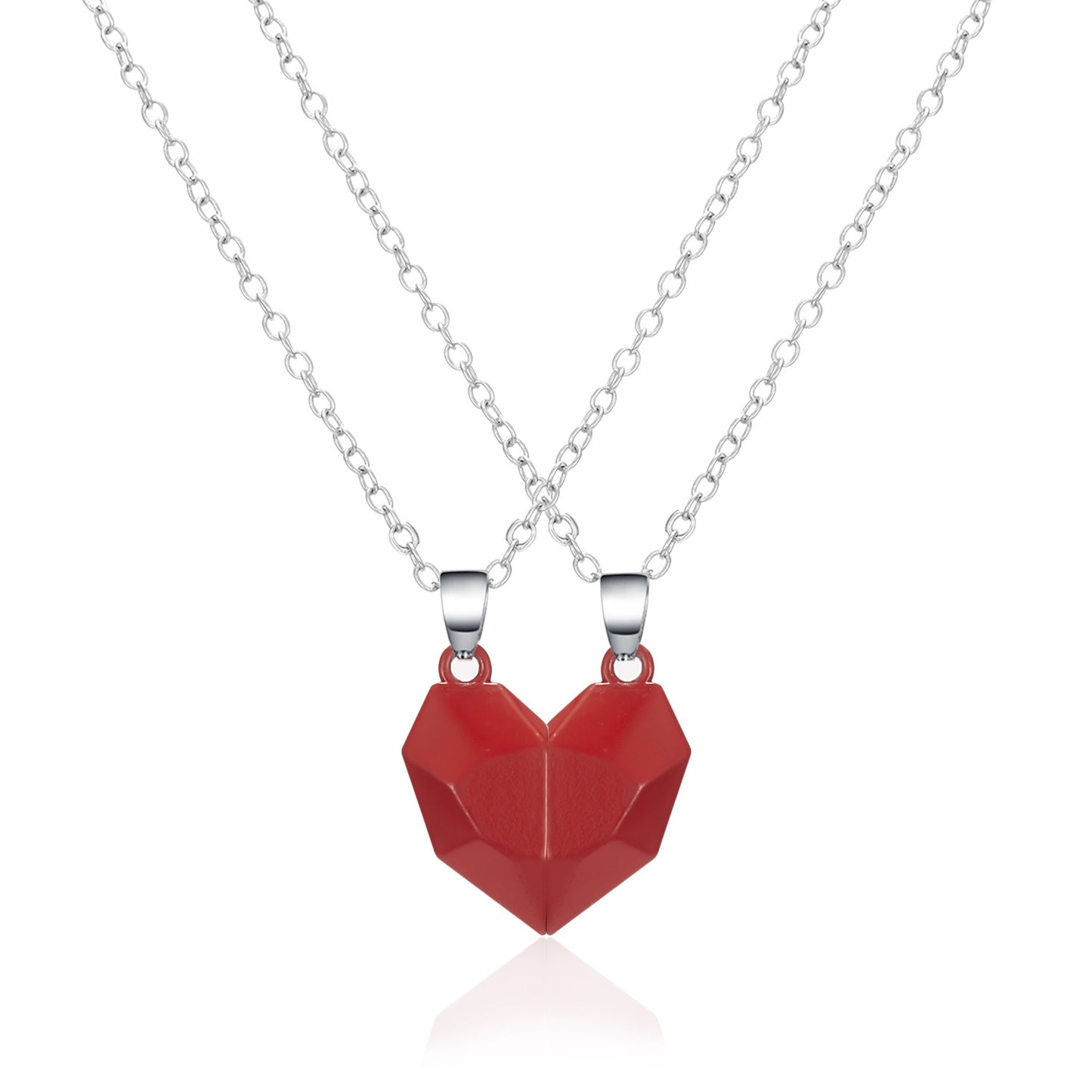 Heart Metal Magnetic Couple Necklace