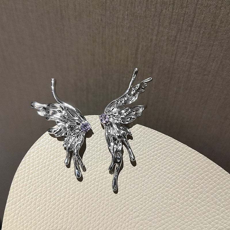 Designer Girl Sliver Butterfly Ear Stud