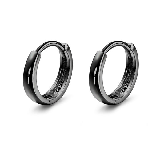 Simple S999 Silver Unisex Hoop Earrings