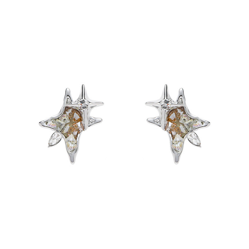 Designer Girl Chic Yellow-Green Star Ear Stud