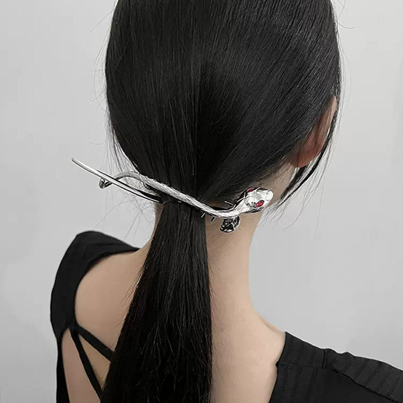 Designer Silver Slytherin  Snake Hair Clip