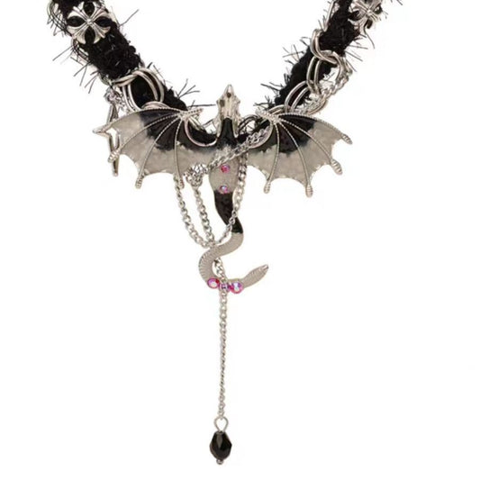 Punk Girl Dragon Tassel Designer Choker