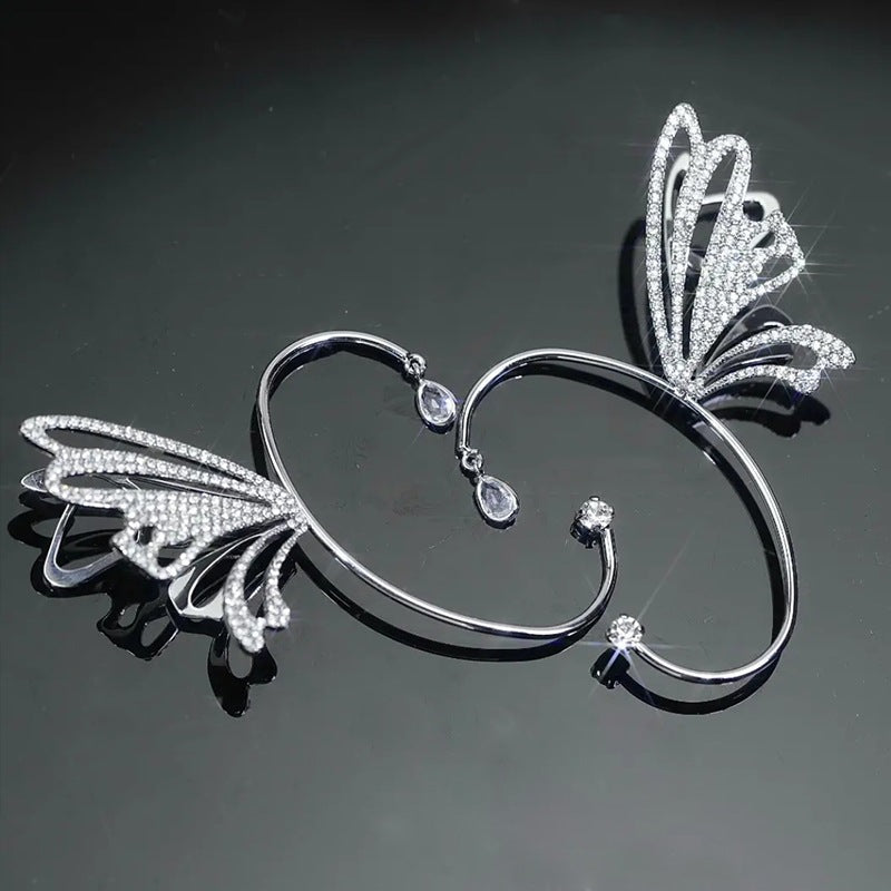 Angel's Wing Shining Rhinestone Ear Cuff