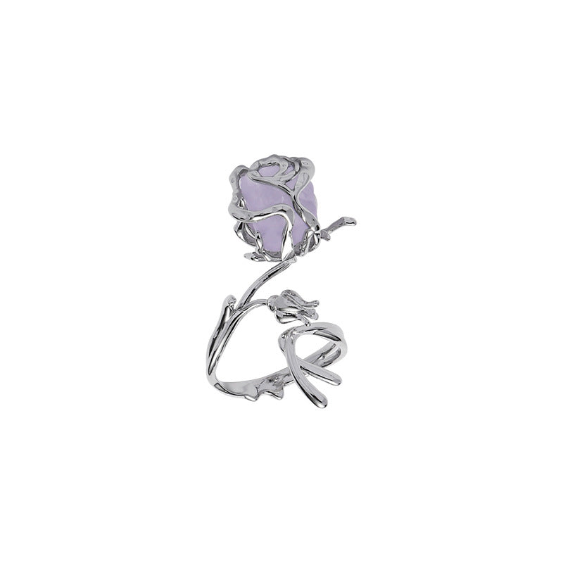 Elegant Purple Rose Ring