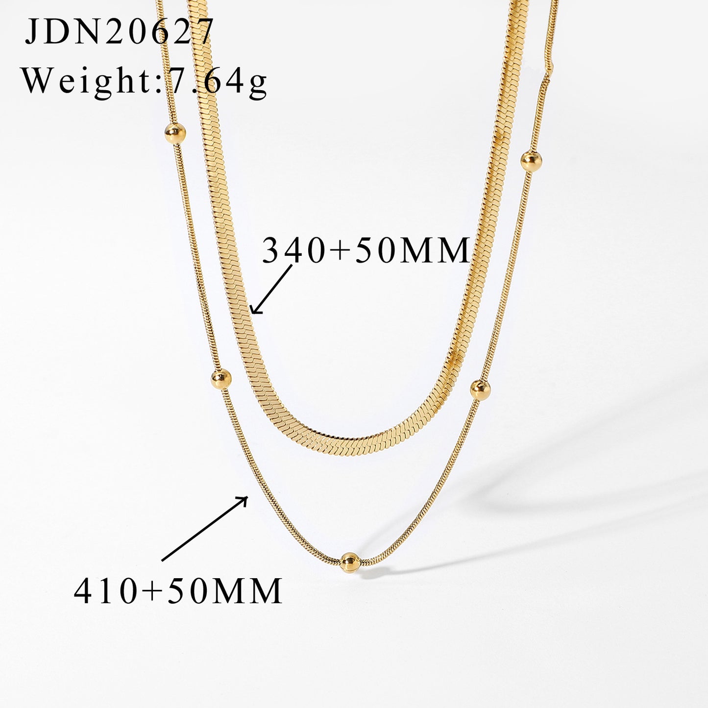 14K Gold Plating Women Elegant Golden Stacking Necklace