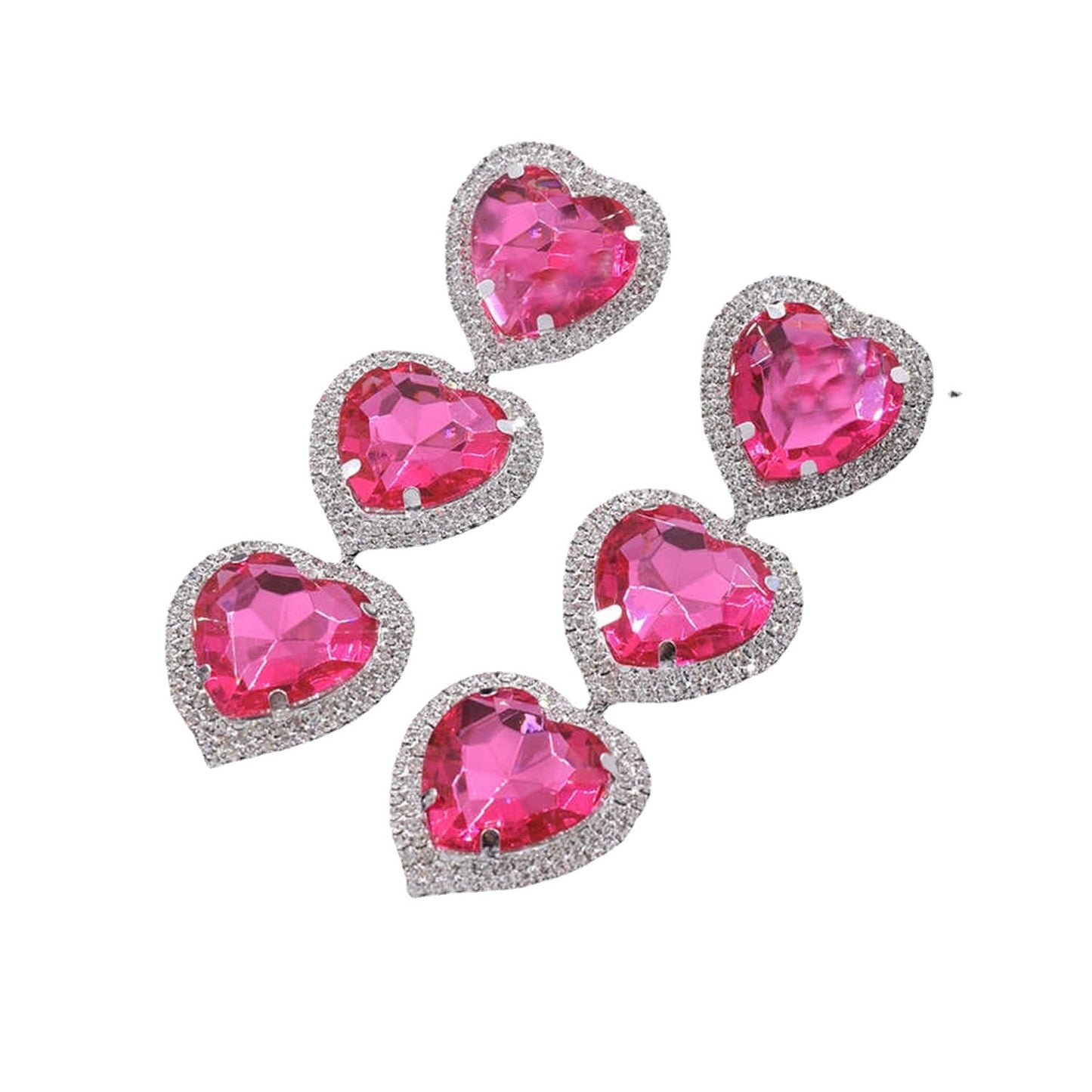 Elegant Heart-shaped Pink Earring