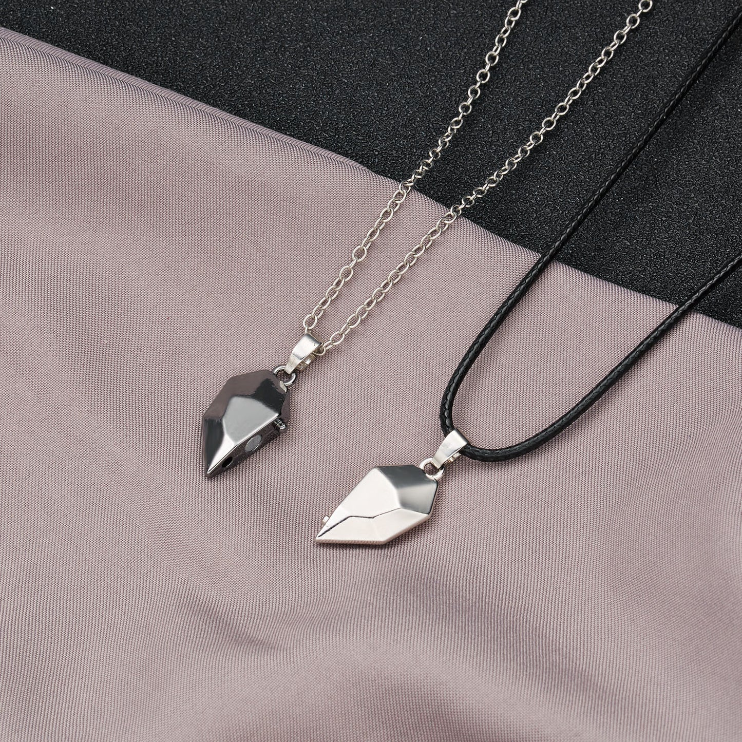 Heart Metal Magnetic Couple Necklace