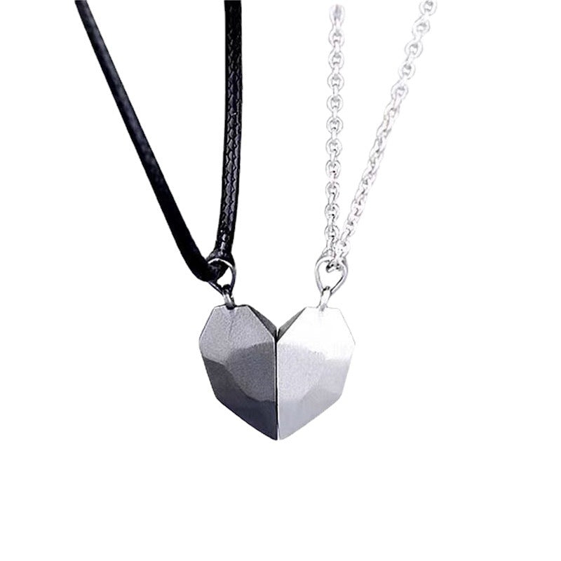 Heart Metal Magnetic Couple Necklace