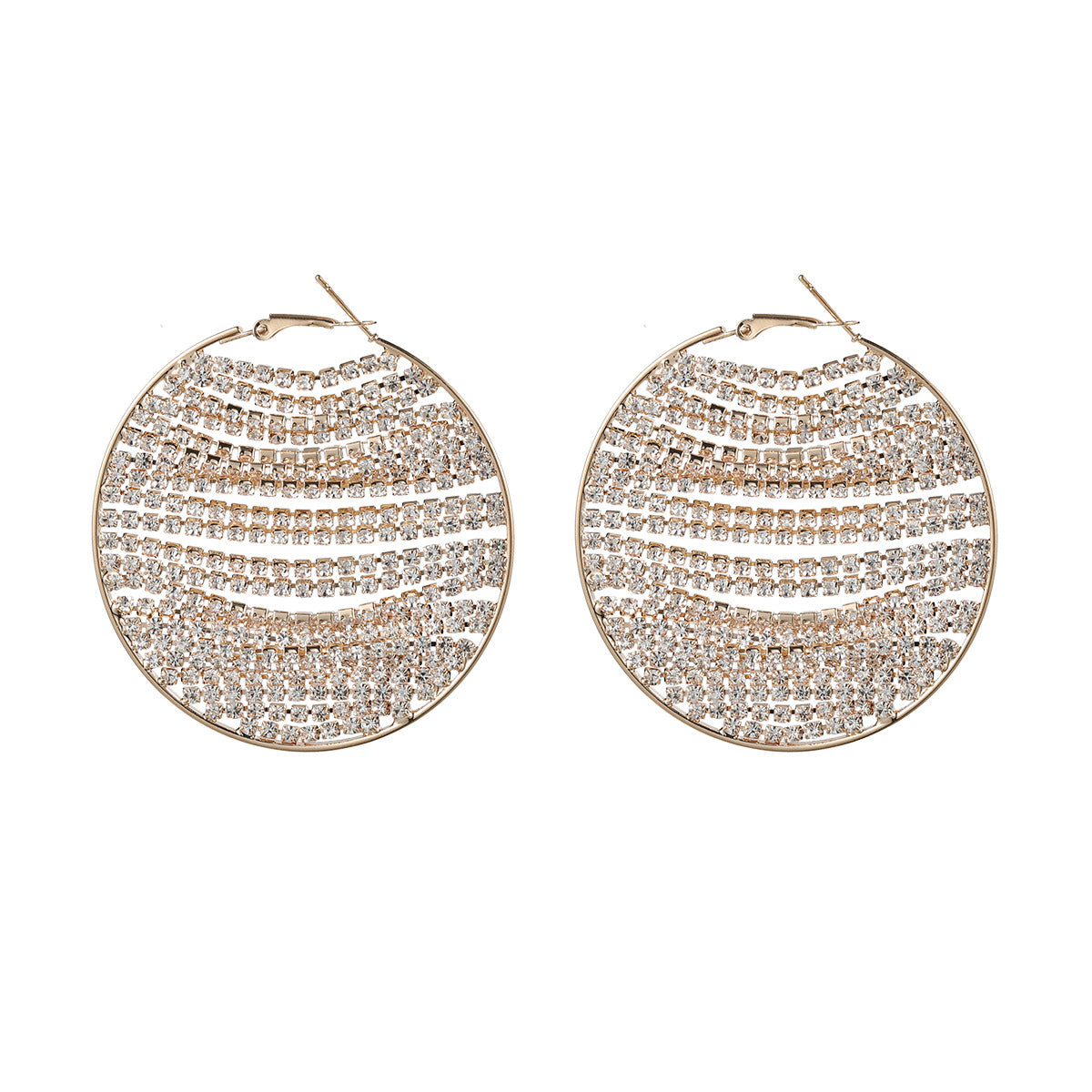 Women Round Shining Exaggerated Crystal Earring