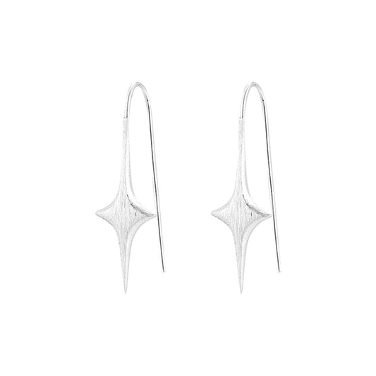 Designer Silver Star Hook Earring