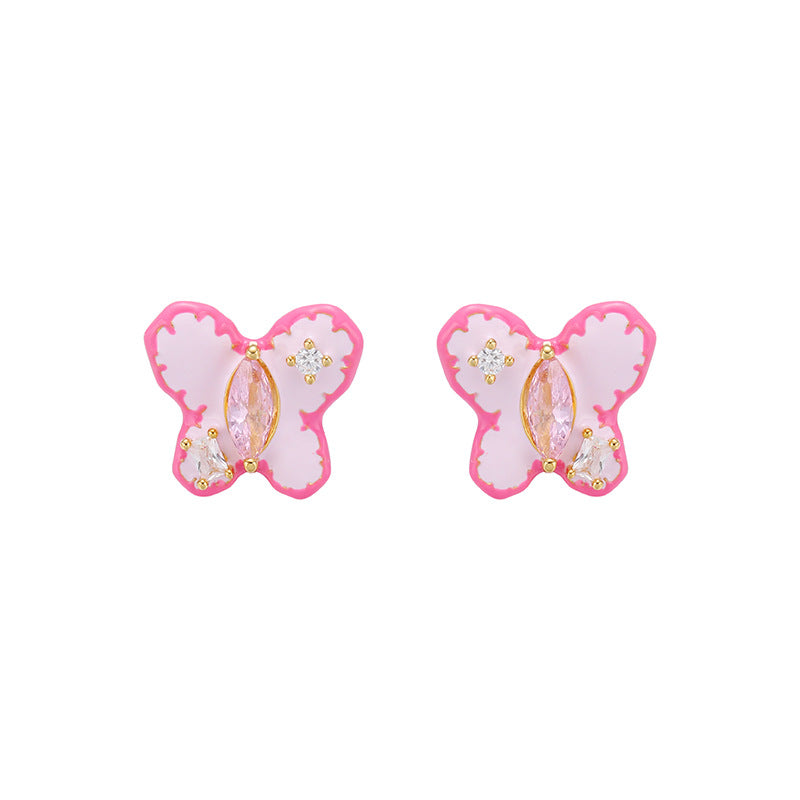 Y2K Cute Butterfly Zircon Stud Earring