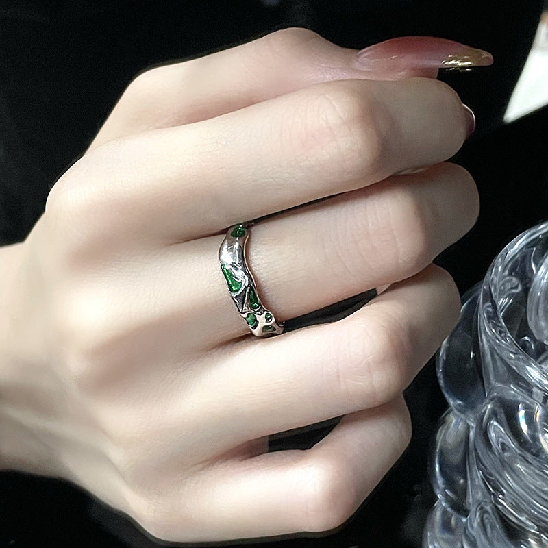 Dark Style Slytherin Snake Open Ring