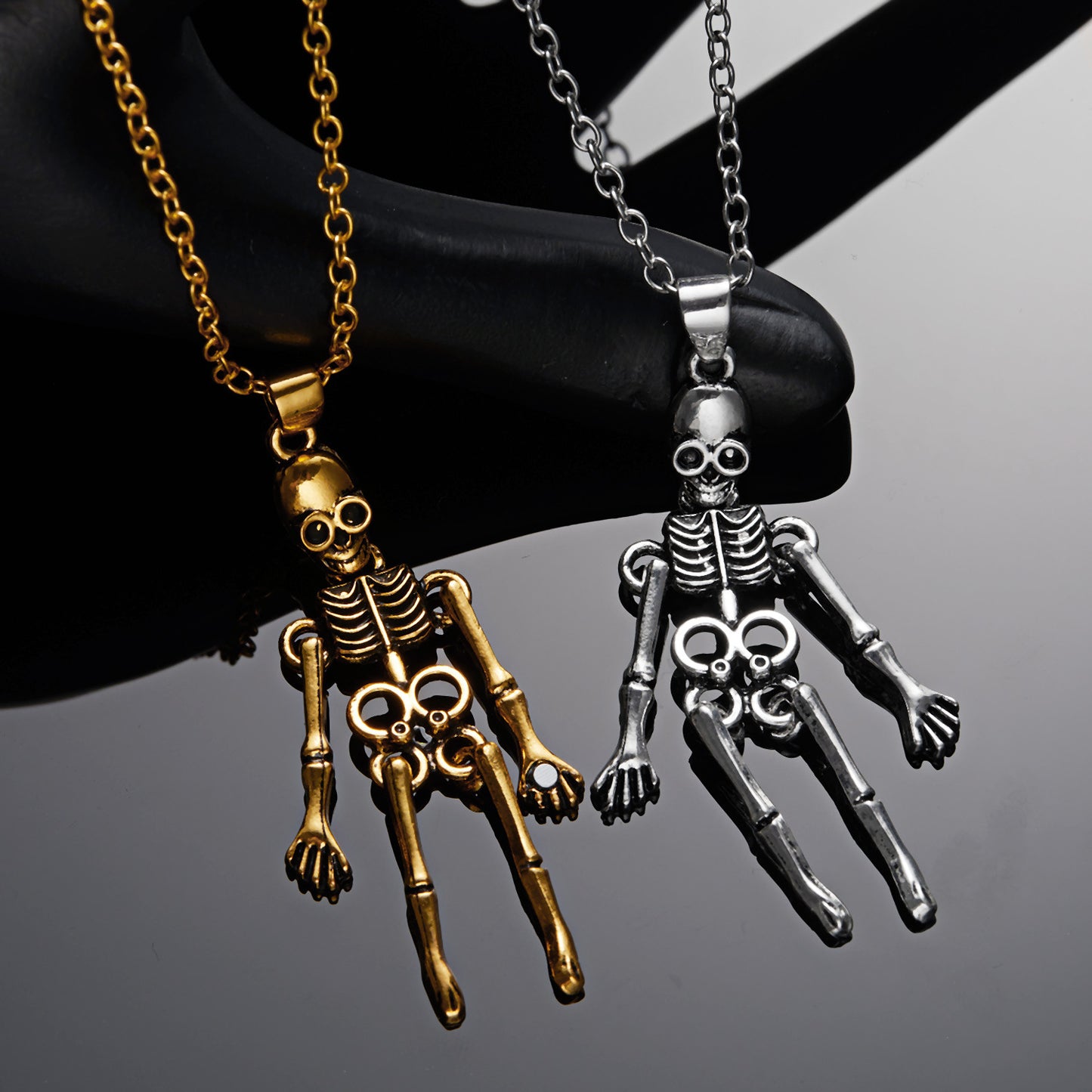 Human Skeleton Alloy Magnetic Couple Necklace