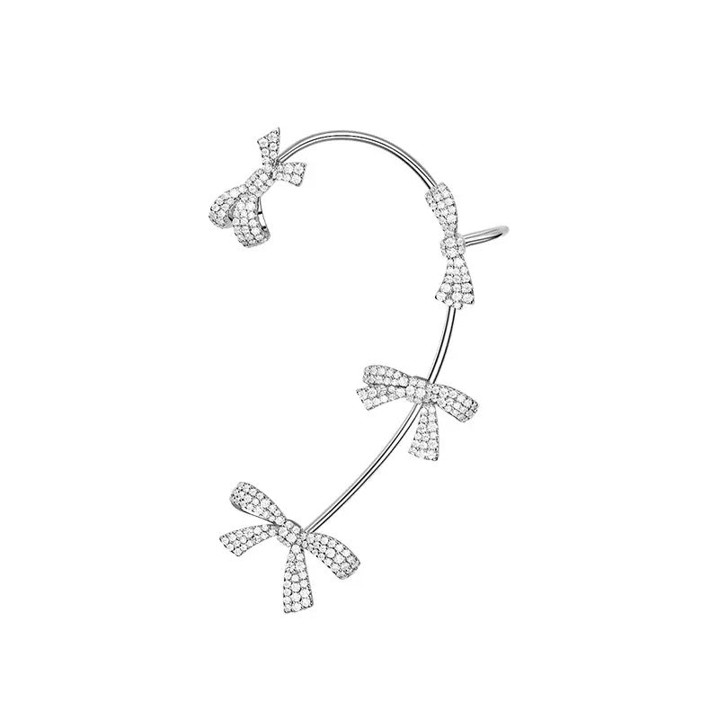 Sweet Girl Rhinestone Bow Ear Cuff