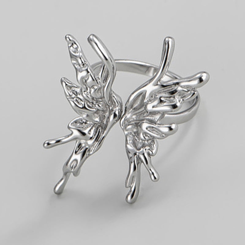 Chic Fashion Silver Women Butterfly Ring