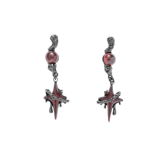 Gothic Style Bloody Star Vintage Stud Earring