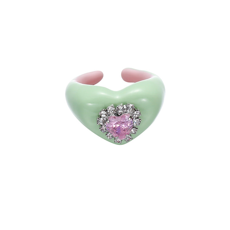 Y2K Sweet Heart Hand Drip Ring