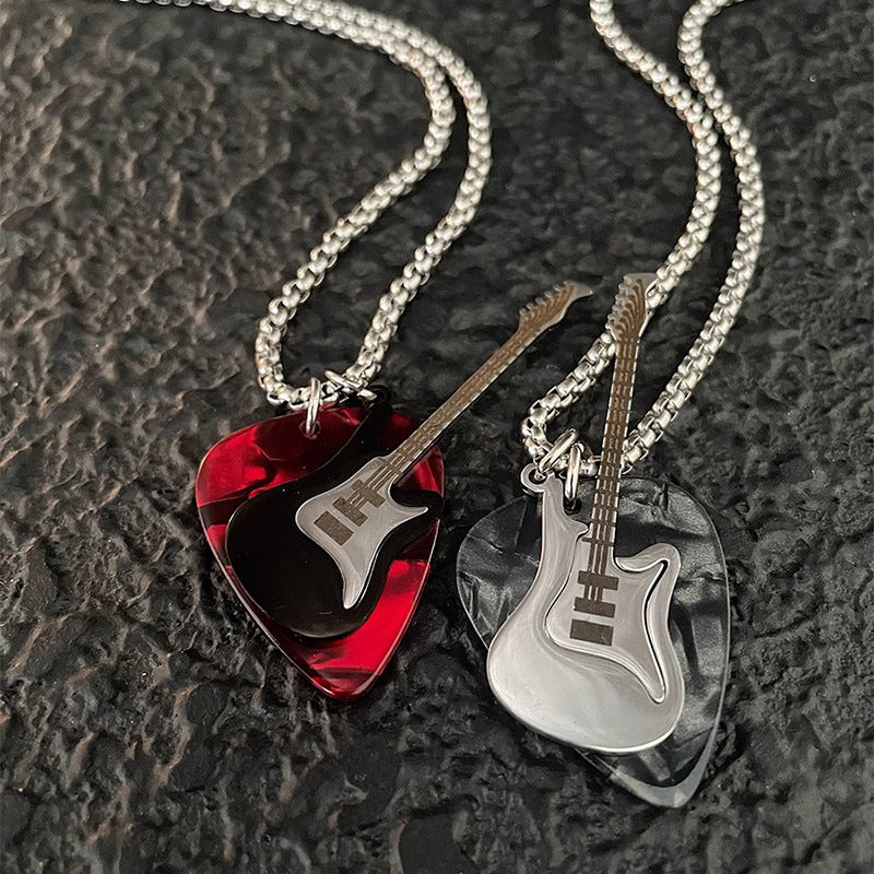 Guitar Plectrum Stainless Steel Necklace