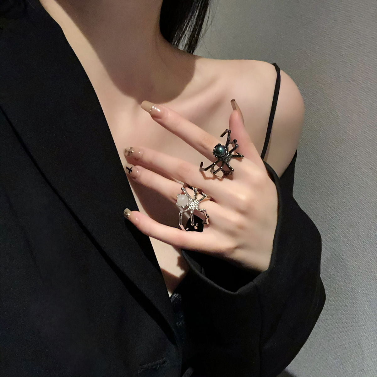 Spider Dark Punk Ring