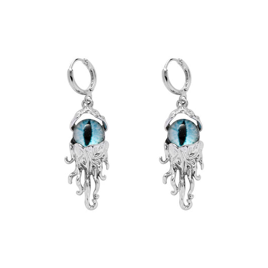 Designer Blue Devil's Eye Hoop Earring